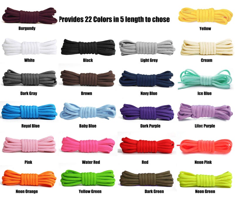 Handshop Half Round Shoelaces 1/4" - Oval Shoe Laces Replacements For Sneakers and Athletic Shoes Sports Navy Blue 37 inch (94cm) - Image 2